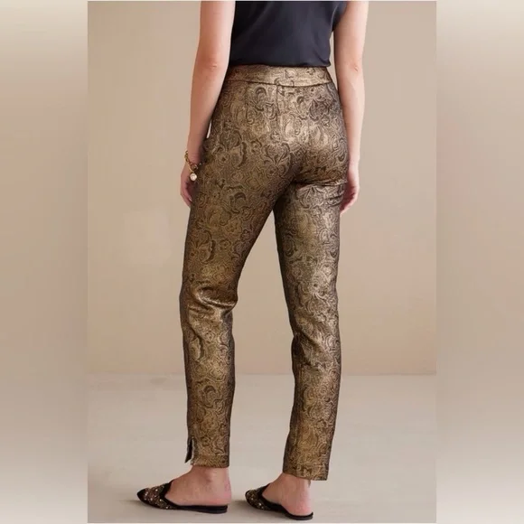 Soft Surroundings Gold Patterned Pants - Picture 13 of 16